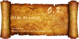 Oláh Kristóf névjegykártya
