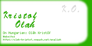 kristof olah business card