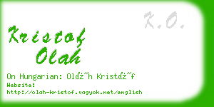 kristof olah business card